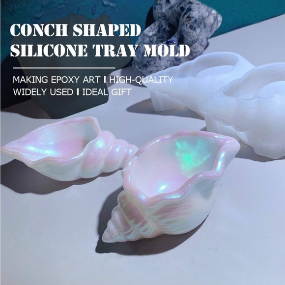 (2) Creative Unique Conch Shell Silicone Molds Bundle +MICA & MORE Shells Sand - Picture 12 of 16